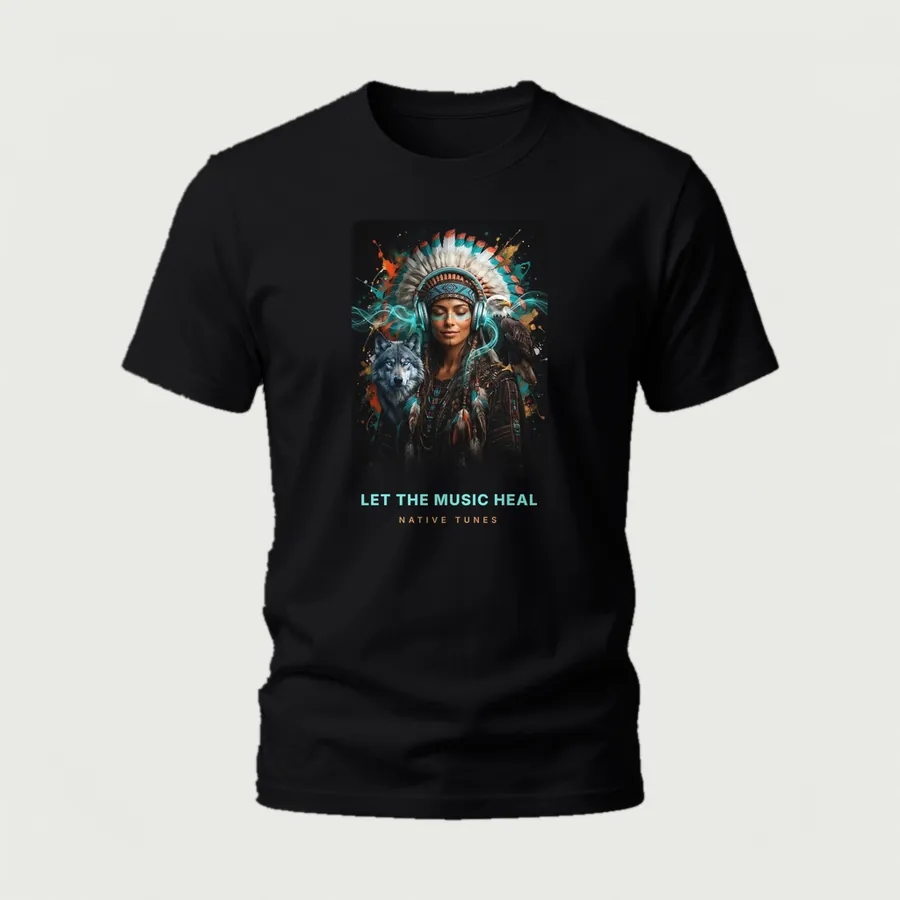 Let the Music Heal · Feathers t-shirt in black